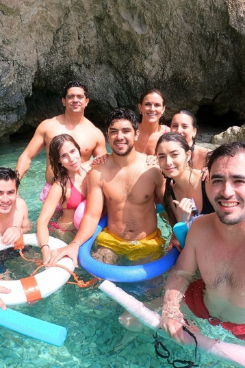 Fun on boat inAmalfi coast