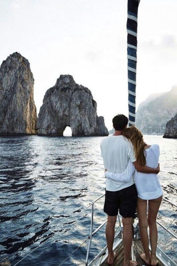 Sunset on Boat in Capri