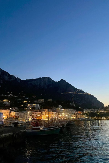 Sunset on Boat in Capri