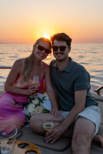 Wedding Proposal at sunset in Sorrento