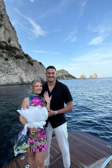 Romantic Marriage Proposal in Capri on boat