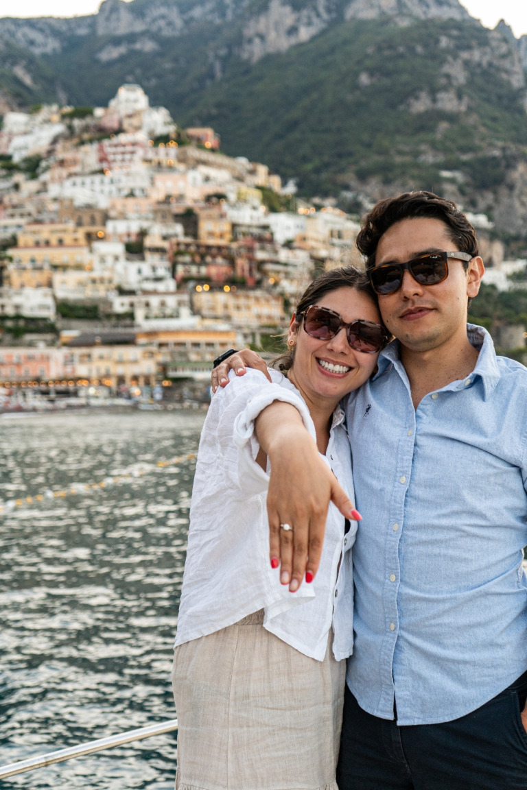 Marriage Proposal on Boat in Amalfi Coast