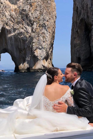 Wedding on boat in Capri