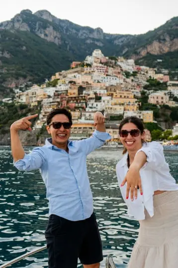 Wedding Proposal in Positano on Yacht