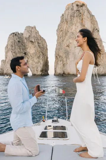 Romantic wedding proposal in Capri