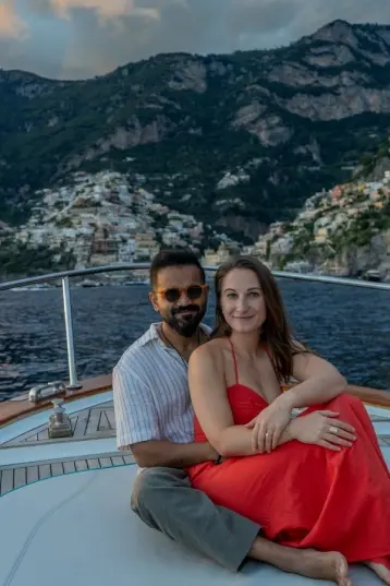 Positano boat tour photoshooting